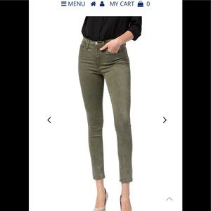 Flying Monkey | High Rise Skinny Jean | Size 26 | Olive Green